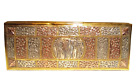 India Vintage Mixed Metal Brass Sterling Silver And Copper Inlaid Wood-line Box