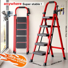 Heavy Duty Folding Step Ladder Anti-slip Steel Stool 500lb Capacity Home