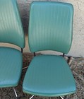 Vintage Mid-century Howell Green Vinyl Swivel Dining Chairs - Set Of 4