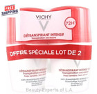 2 Pack Vichy Deodorant Stress Resist Anti-perspirant Roll-on 72h 50ml
