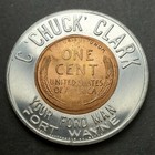 1956-d Encased Lincoln Cent Lucky Penny  C   chuck  Clark   your Ford Man 