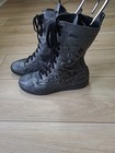 Diesel Vintage Jeweled  Rare Leather Boots Racing Type Women   s  size Us 8