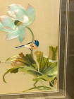 Vtg  Japanese  Or Chinese Silk Art Embroidery Lovely Frame W glass   Double Mat