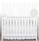 4 In 1 Crib Rail Covers Mesh Corner Edge Protector Strip  Soft White  New