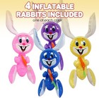 Artcreativity 23 Inch Inflatable Easter Bunny  Pink  Blue  Yellow  Purple  