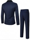 Men s Blue Tuxedo Suit Set Xl One Button Black Satin Shawl Lapel Jacket Pants Xl