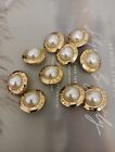 Lot Of 10  22mm Designer Button Chanel Button Replacement Gold Tone 
