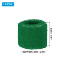 4 Pack 8x5cm Sport Wristbands Terry Absorbent Tennis Sweatband  Green