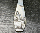 Antique Bruckmann   Sohne 800 Silver Maiden With Birds Spoon  baby  Soup   E857