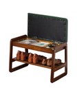 Shoe Rack Bench  Solid Wood Entryway Bench With Flip-open 21 65 Inches Green-2