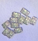 10 Pcs 16 X 10mm Rectangles Pink W green Vaseline uranium Glass Beads