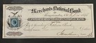 Travelstamps  1876 Merchants National Bank Cancelled Check W  Revenue Stamp