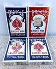 Lot Of Four Vintage Sealed Bicycle Bridge Size Playing Cards No  86 Blue