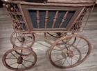 Antique Victorian-style Wicker-rattan Doll-carriage Pram Baby-stroller Buggy
