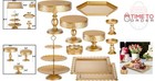 Gold Cake Stand Set 10 Pcs Metal Tiered Dessert Display For Wedding Party