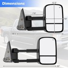 Towing Mirror Pair  Power Heated Telescoping Side Mirrors With Dual Glass