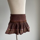 Chocolate Brown Embroidered Skirt W Shorts Girls 3t Floral Boho Fairy Kidcore 