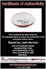 Josh Norman Authentic Signed Nfl Full Size Football W cert Autographed A0001