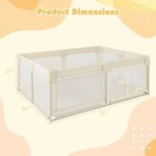 Baby Playpen Extra Large Kids Activity Center Safety Play Yard W  Gate Beige
