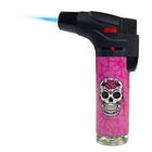 4 Pack Jumbo 4  Jet Flame Torch Gun Lighter Refillable Lockable Candy Skull