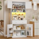 Led Kitchen Pantry Storage Cabinet W  Power Outlets Usb Charging App Control