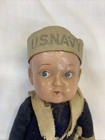 Antique U s  Navy Sailor Straw And Celluloid Carnivial Doll Made In Japan