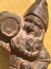 Antique Vintage Cast Iron Gnome Elf Beer Barrel Keg Doorstop 1920s Door Stop   