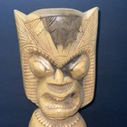 Vintage 17    Hand Carved Wood Lucky Tiki God Statue Totem Tropical Hawaii