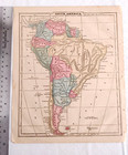 1866 Hand-colored Map Of  south America  Brazil Approx  11  X 9   20836