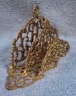 Vintage Brass Filigree Ornate Letter Holder With Two Letter Slots 10  Long