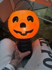Vintage 1985 Blow Mold Halloween P a c Light-up Pumpkin Jack O Lantern Usa