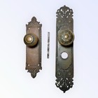 Massive Front Entry Door Knobs   Plates Set 1880   s Victorian Cast Bronze 17   
