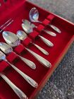 Vintage 1847 Rogers Bros  41 Piece Silverplate Daffodil Flatware Set With Case