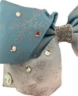 Jojo Siwa Large 7  Snowflake Girls Clip Hair Bow Accessories Blue White Sequins