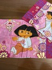 Set Of 2 Vintage Dora The Explorer Aqua Floral Pillow Cases   fabric 