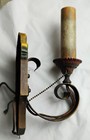Antique Electric Wall Sconce  1920 s Riddle Co  Hand Painted Metal