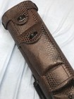 J j 4 Butt 8 Shaft 4x8 Rolling Cue Case Brown black Lizard Embossed W  Wheels