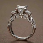 1 75ct Princess Cut Lab Created Diamond 925 Silver Wedding Engagement Ring