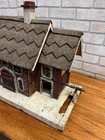 Antique Old Handmade Folk Art Wooden Primitive Large Lighted Christmas House