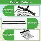 Lukar 2 Sets Metal Manure Fork With Long Metal Handle  18 Tines Manure Fork H   