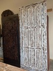 Antique White Carved Wood Barn Door   Ornate Farmhouse Sliding Door 102