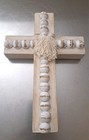 Wooden White Washed Beaded Large Easter Cross New 