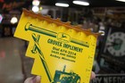Scarce 1950s John Deere Bolt Drill Gauge Painted Metal Dealer Promo Sign Minn