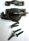 2  Antique 1887 Victorian Eastlake Window Pewter Swing Sash Locks Window Latch