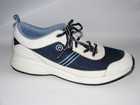 Rockport Women Blue White Size 7 Leather Athletic Sneakers Apw3221 Lace Up Shoes