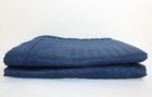 Ralph Lauren Channel Quilted Sateen Euro Shams 100  Cotton Reed Navy Blue Pair