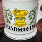 Vintage Pharmacist Occupational Shaving Mug     Mortar   Wood Pestle     Mid Century