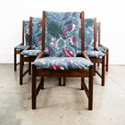 Mid Century Modern Dining Chairs Set 6 Kosuga Japanese Danish Vintage Blue High