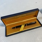 Vintage Waterman Le Man Ball Point Pen Black With Gold Filled Trim In Box No Ink