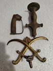 19century Indian Ornate Sword Handle Hilt     2 Free Vintage Metal Pieces Included
